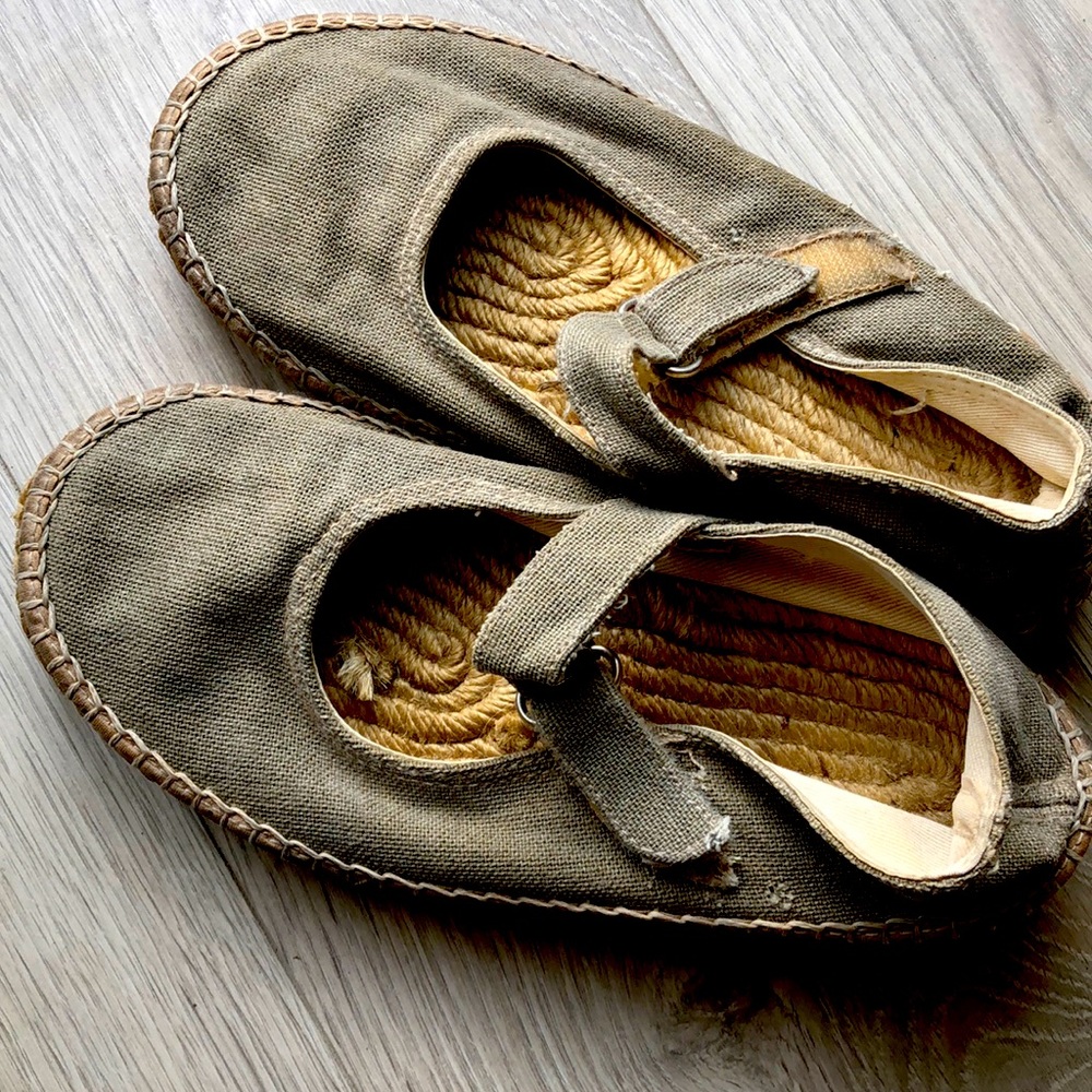 Linen and rope espadrilles Mary Janes